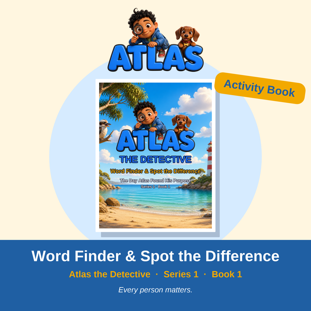 Atlas the Detective Book 1 Word Finder and Spot the Difference